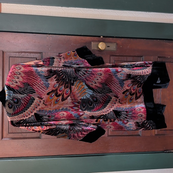 Chico’s Travelers Velvet Peacock Kimono Size L/XL - Picture 8 of 14